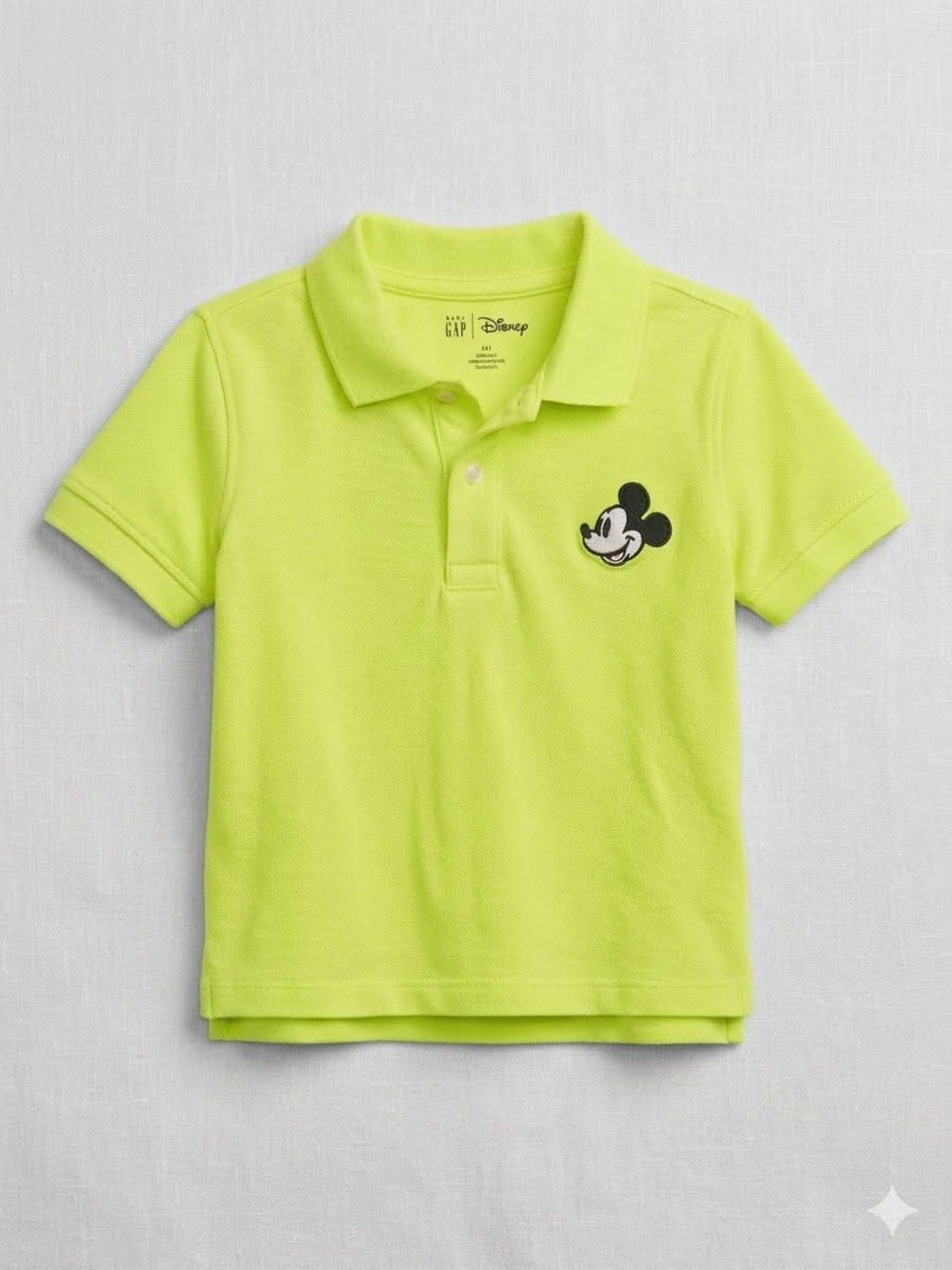 Baby Gap Disney Mickey Mouse Neon Yellow Polo Shirt Boys 4Y